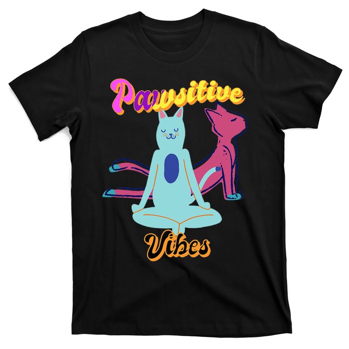 Yoga Cats Pawsitive Vibes T-Shirt