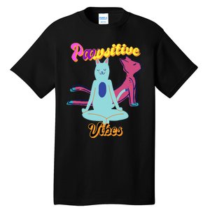 Yoga Cats Pawsitive Vibes Tall T-Shirt