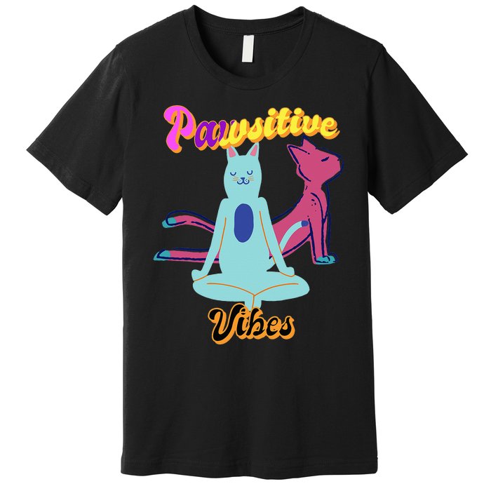 Yoga Cats Pawsitive Vibes Premium T-Shirt