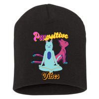 Yoga Cats Pawsitive Vibes Short Acrylic Beanie