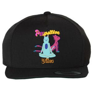 Yoga Cats Pawsitive Vibes Wool Snapback Cap