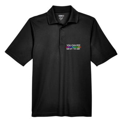 You Can Pee Next To Me Tran Rights Rainbow Men's Origin Performance Pique Polo