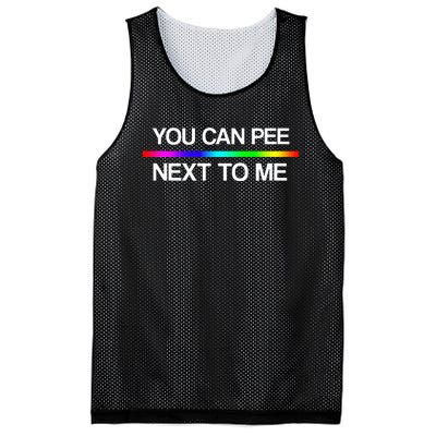 You Can Pee Next To Me Tran Rights Rainbow Mesh Reversible Basketball Jersey Tank