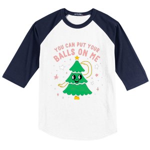 You Can Put Your Balls On Me Christmas Tree Baseball Sleeve Shirt