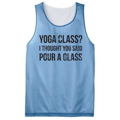 Yoga Class Pour A Glass Funny Wine Yoga Sayings Mesh Reversible Basketball Jersey Tank