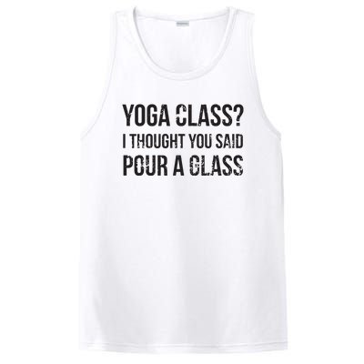 Yoga Class Pour A Glass Funny Wine Yoga Sayings PosiCharge Competitor Tank