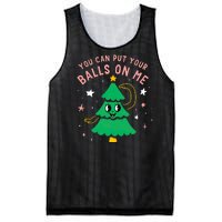 You Can Put Your Balls On Me Christmas Tree Mesh Reversible Basketball Jersey Tank