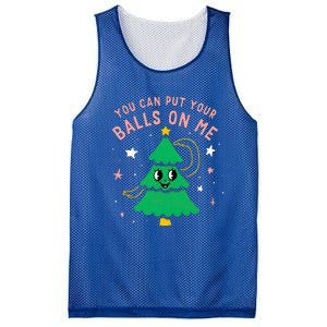 You Can Put Your Balls On Me Christmas Tree Mesh Reversible Basketball Jersey Tank