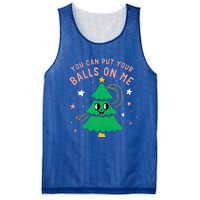 You Can Put Your Balls On Me Christmas Tree Mesh Reversible Basketball Jersey Tank