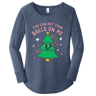 You Can Put Your Balls On Me Christmas Tree Women's Perfect Tri Tunic Long Sleeve Shirt