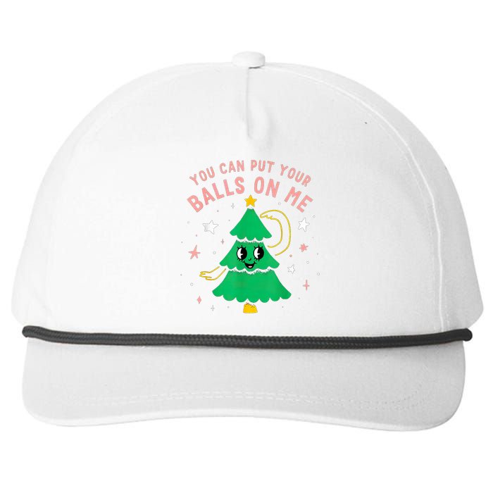 You Can Put Your Balls On Me Christmas Tree Snapback Five-Panel Rope Hat