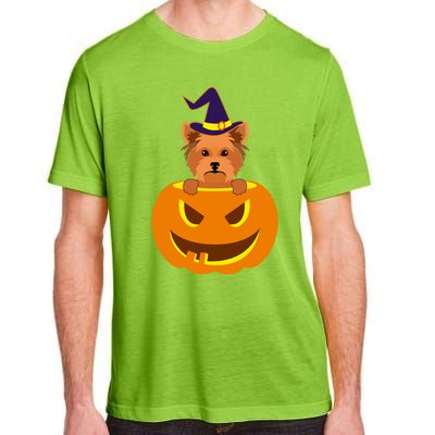 Yorkie Cute Pumpkin Halloween Yorkshire Terrier Dog Lover Meaningful Gift Adult ChromaSoft Performance T-Shirt