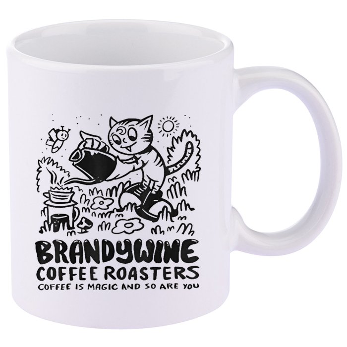Ywine Coffee Roasters 11oz C Handle Ceramic Mug