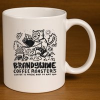 Ywine Coffee Roasters 11oz C Handle Ceramic Mug