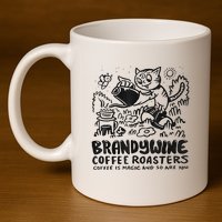 Ywine Coffee Roasters 11oz C Handle Ceramic Mug