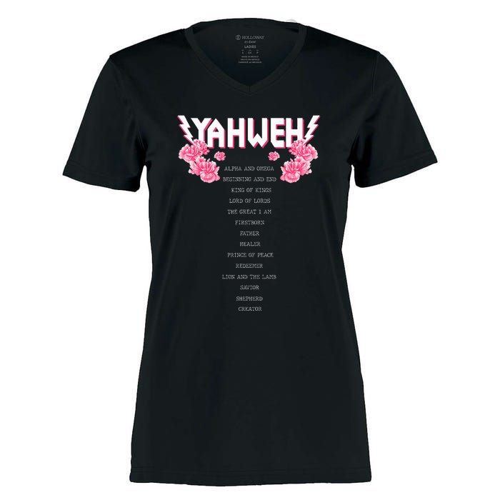 Yahweh Christian Religious Yhwh Women's Momentum V-Neck T-Shirt