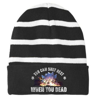 You CanT Rest Hell Of Divers Helldiving Lovers Costume Striped Beanie with Solid Band