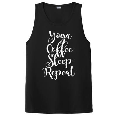 Yoga Coffee Sleep Repeat Funny Yoga Lover Gift PosiCharge Competitor Tank