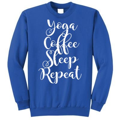 Yoga Coffee Sleep Repeat Funny Yoga Lover Gift Sweatshirt