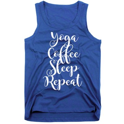 Yoga Coffee Sleep Repeat Funny Yoga Lover Gift Tank Top