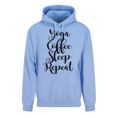 Yoga Coffee Sleep Repeat Funny Yoga Lover Gift Unisex Surf Hoodie