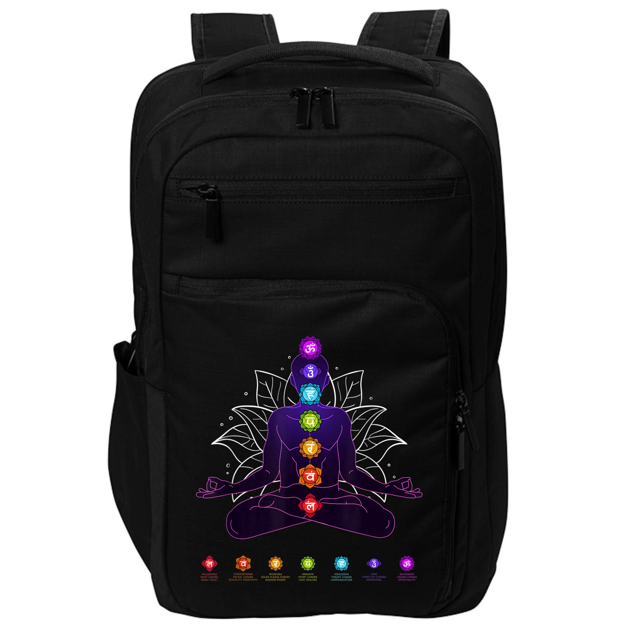 Yoga Chakra Spiritual Body System Meditation Impact Tech Backpack