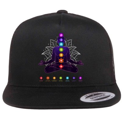 Yoga Chakra Spiritual Body System Meditation Flat Bill Trucker Hat