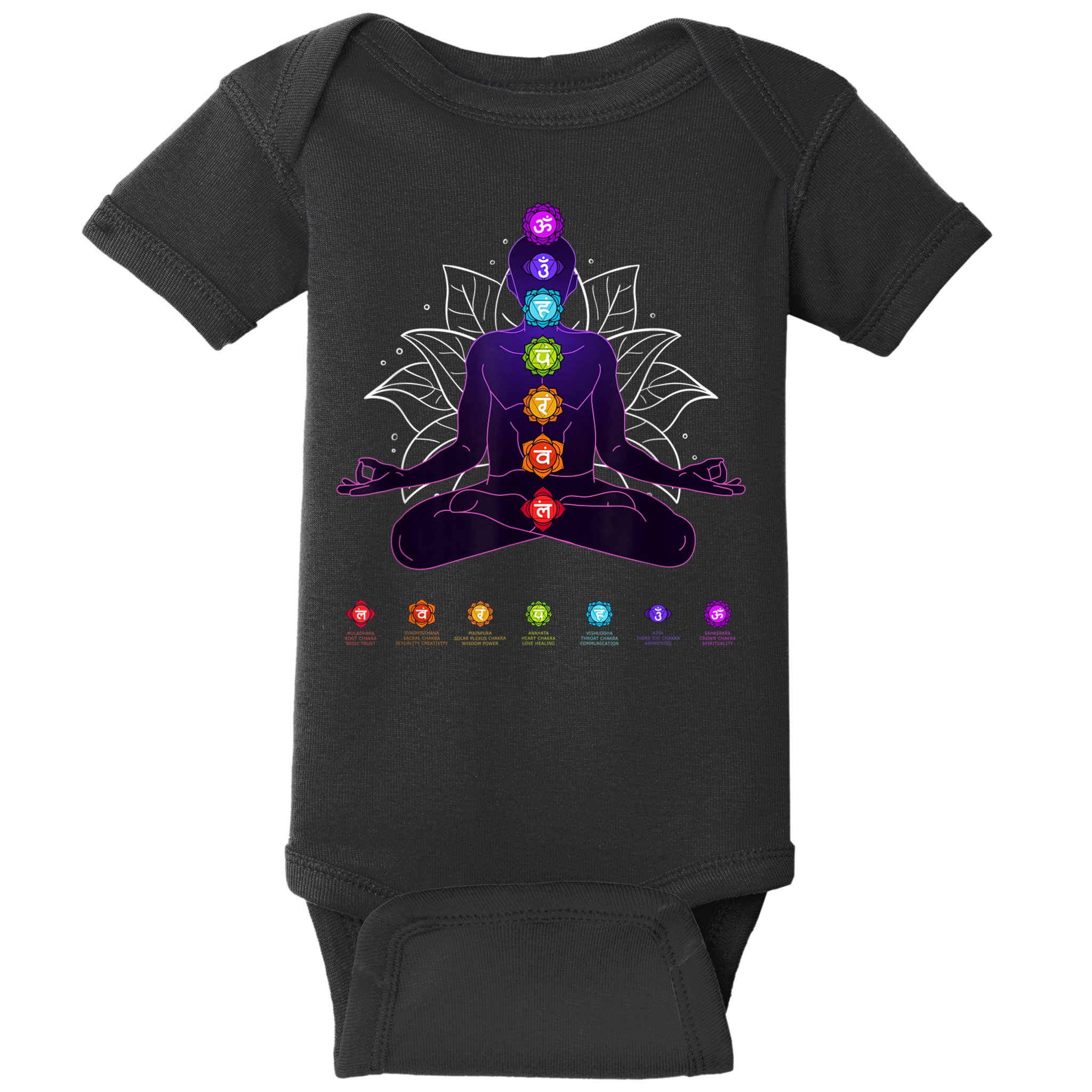Yoga Chakra Spiritual Body System Meditation Baby Bodysuit