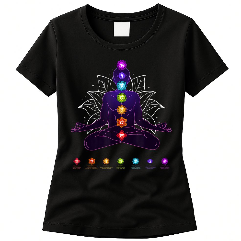 Yoga Chakra Spiritual Body System Meditation Womens T-Shirt