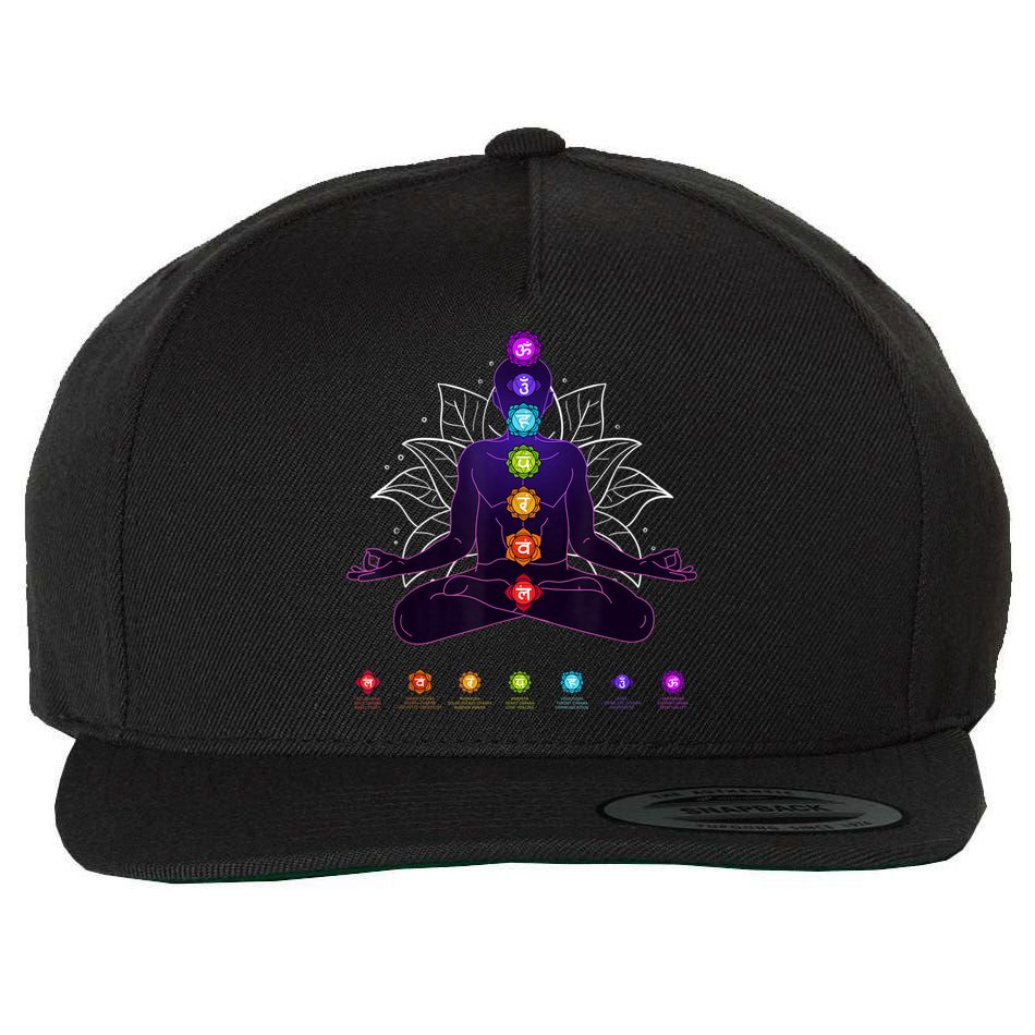 Yoga Chakra Spiritual Body System Meditation Wool Snapback Cap
