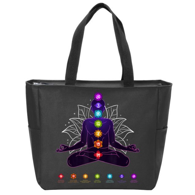 Yoga Chakra Spiritual Body System Meditation Zip Tote Bag