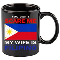 You Cant Scare Me My Wife Is Filipino Funny Husbands 11oz C Handle Ceramic Mug