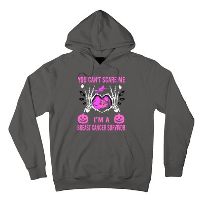 You Cant Scare Me Im A Breast Cancer Survivor Halloween Hoodie