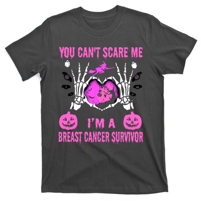 You Cant Scare Me Im A Breast Cancer Survivor Halloween T-Shirt