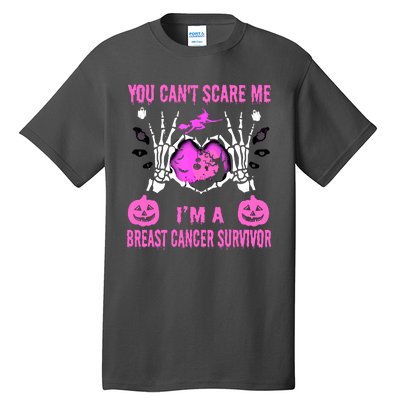 You Cant Scare Me Im A Breast Cancer Survivor Halloween Tall T-Shirt