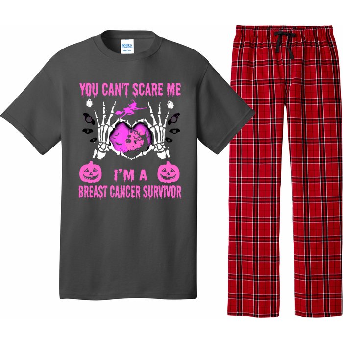 You Cant Scare Me Im A Breast Cancer Survivor Halloween Pajama Set