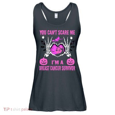 You Cant Scare Me Im A Breast Cancer Survivor Halloween Ladies Essential Flowy Tank