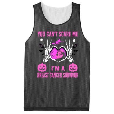 You Cant Scare Me Im A Breast Cancer Survivor Halloween Mesh Reversible Basketball Jersey Tank