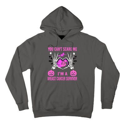 You Cant Scare Me Im A Breast Cancer Survivor Halloween Tall Hoodie