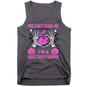 You Cant Scare Me Im A Breast Cancer Survivor Halloween Tank Top