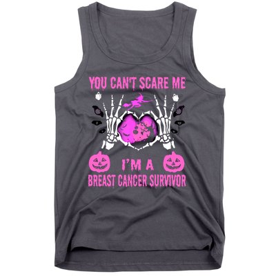 You Cant Scare Me Im A Breast Cancer Survivor Halloween Tank Top