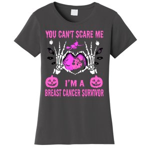 You Cant Scare Me Im A Breast Cancer Survivor Halloween Women's T-Shirt