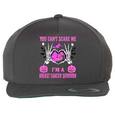 You Cant Scare Me Im A Breast Cancer Survivor Halloween Wool Snapback Cap