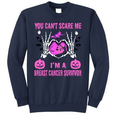 You Cant Scare Me Im A Breast Cancer Survivor Halloween Sweatshirt