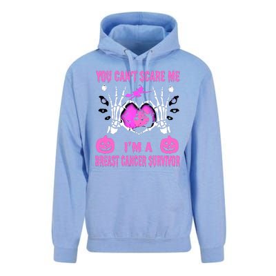 You Cant Scare Me Im A Breast Cancer Survivor Halloween Unisex Surf Hoodie