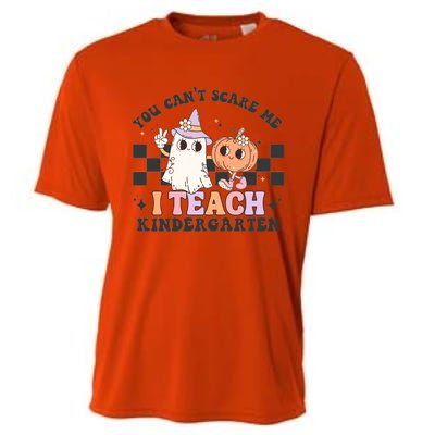 You Cant Scare Me I Teach Kindergarten Retro Halloween Ghost Gift Cooling Performance Crew T-Shirt