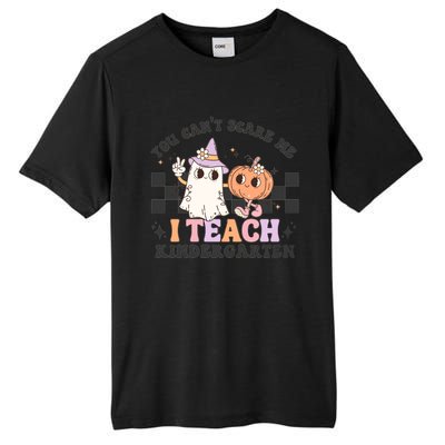 You Cant Scare Me I Teach Kindergarten Retro Halloween Ghost Gift Tall Fusion ChromaSoft Performance T-Shirt