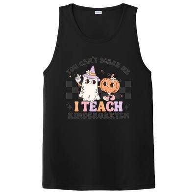 You Cant Scare Me I Teach Kindergarten Retro Halloween Ghost Gift PosiCharge Competitor Tank