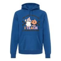 You Cant Scare Me I Teach Kindergarten Retro Halloween Ghost Gift Premium Hoodie