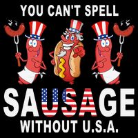 You Cant Spell Sausage Without USA 4th of July American Flag 16 in Basic Backpack